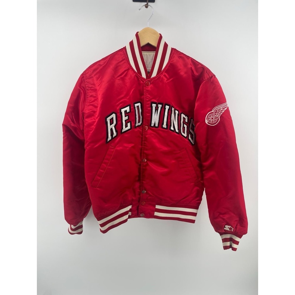 Rare Vintage Detroit Red Wings Starter Jacket M Made in USA Satin NHL